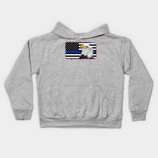 Support Police Flag & Eagle Kids Hoodie